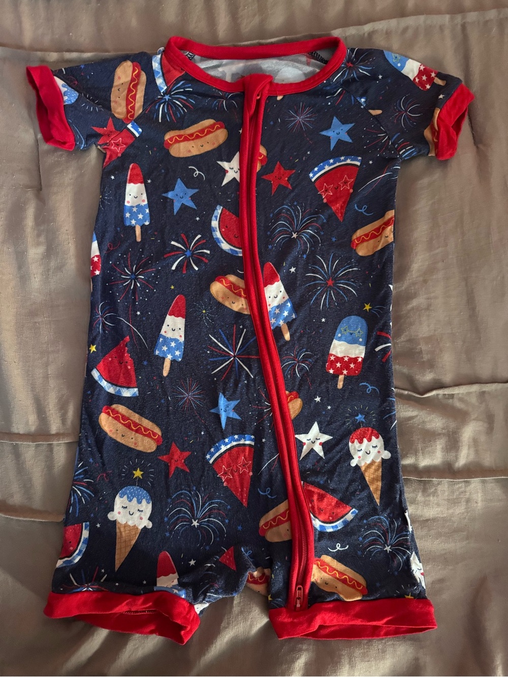 Little Sleepies Navy Red Patriotic Shortie Pajama Set